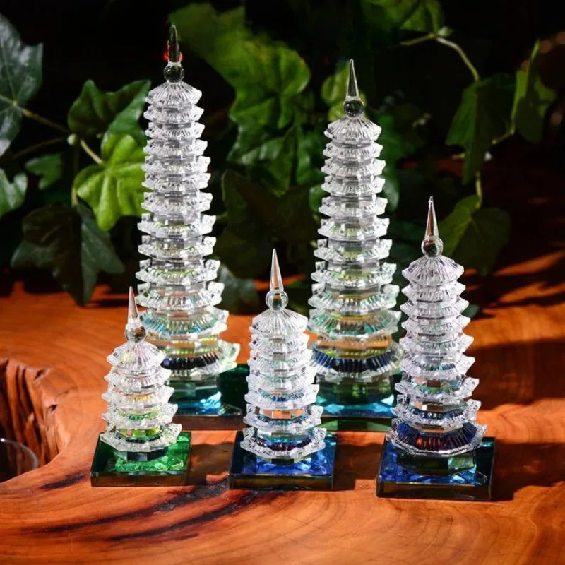 White Crystal Wenchang Tower Crafts, Modern Simple Household Office Desktop Decoration, Creative Crafts