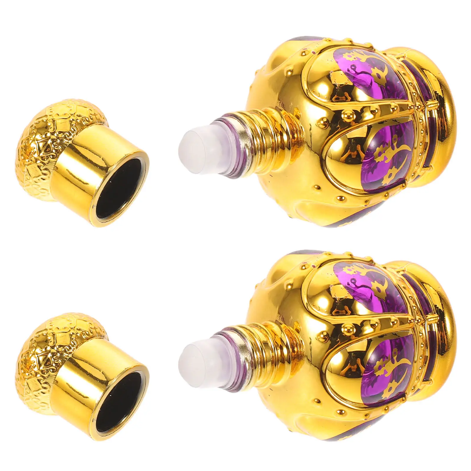 2Pcs Leakproof Glass Roll-on Bottles Mini Perfume Oil Vials Essential Oil Packaging Portable Aromatherapy Roller Container