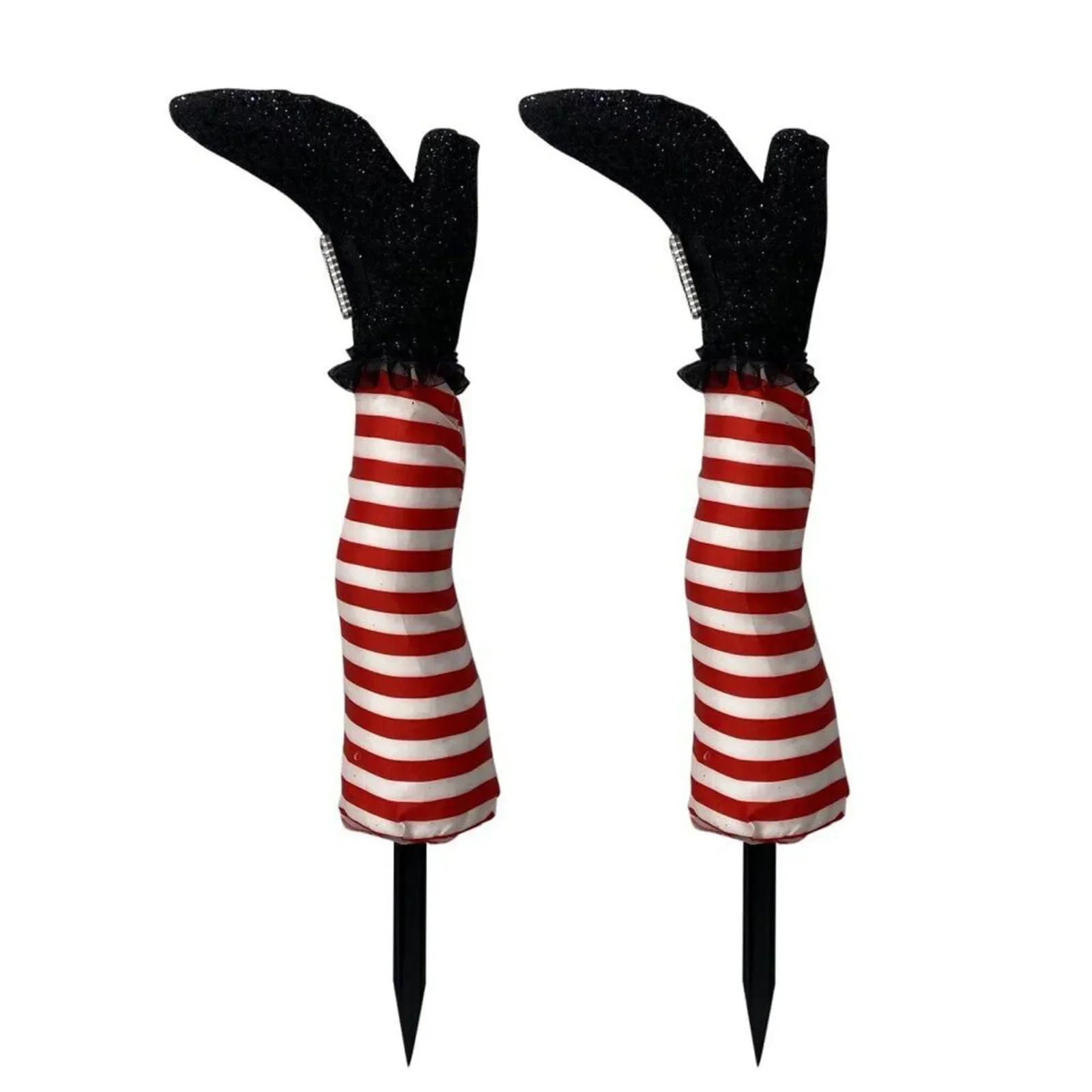 2Pc Halloween Evil Witch Legs Prosthetic Ornament Outdoor Yard Party Decor Prop Yard DIY Decoration For Yard Courtyard Lawn