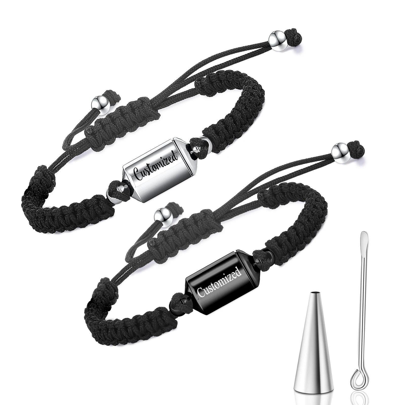 

Eengraved Cylinder Urn Bracelet for Ashes for Women Men Stainless Steel Cremation Jewelry Memorial Keepsake Adjustable Bangle