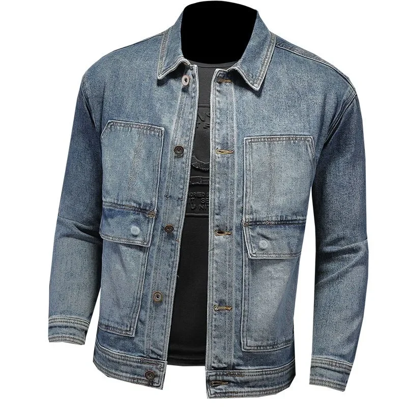 Spring and Autumn New Fashion Trend Retro Denim Jacket For Men Casual Loose Comfortable High Quality Plus-Size Jacket M-4XL