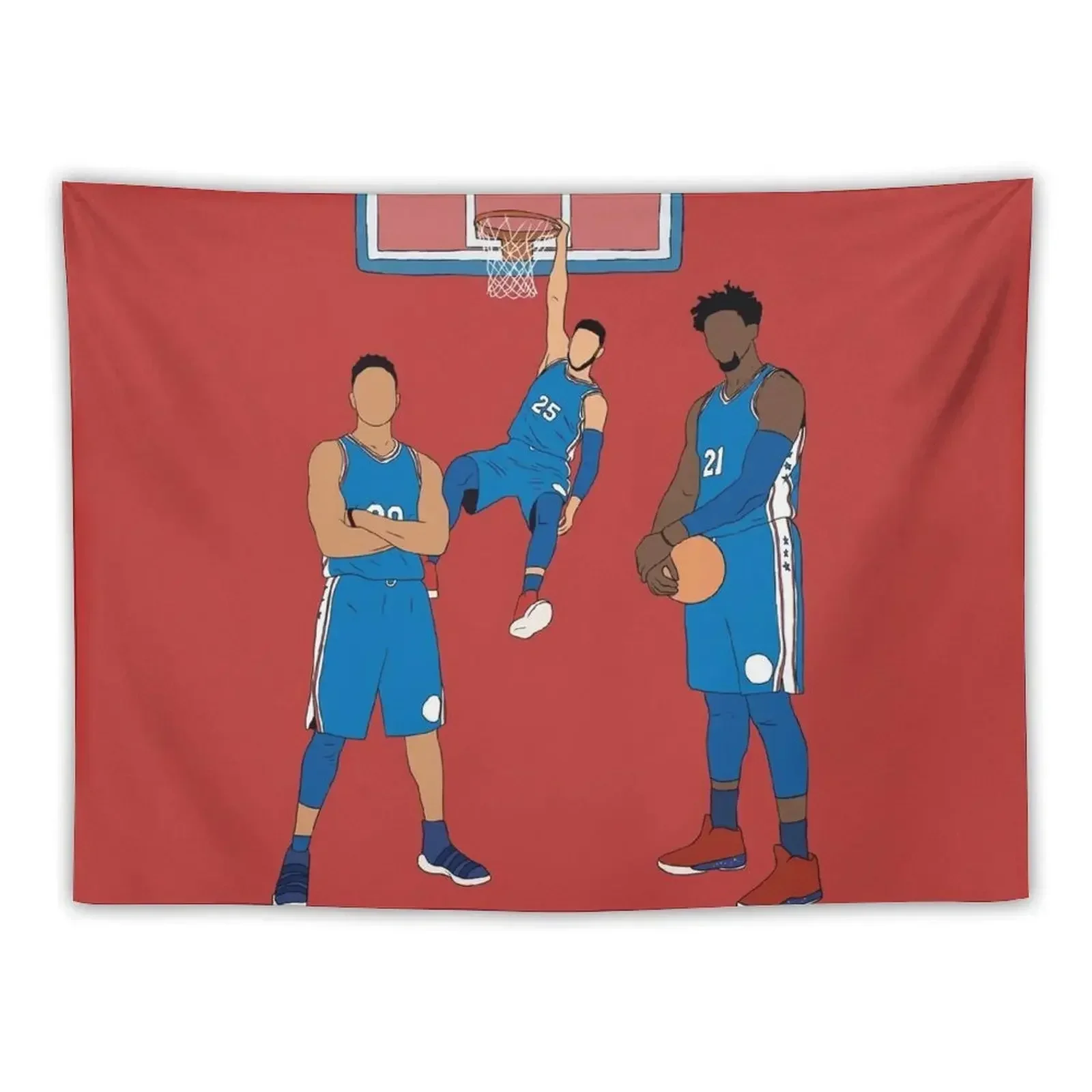 

The Sixers' Big 3 Tapestry Aesthetic Room Decoration Bedrooms Decor Tapestry