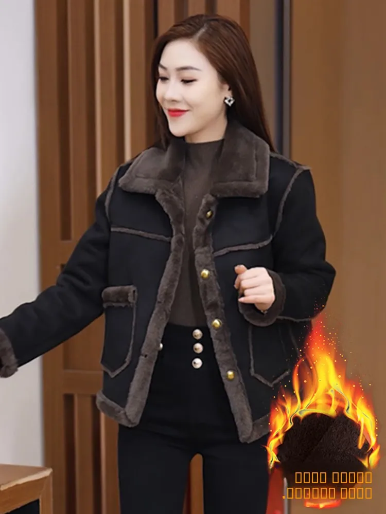 2026 Nieuwe Faionable Thiened Fce Gevoerde Winterjas Dames Design Leer En Bont Geïntegreerde Jas Woon-werkverkeer Sle Ort Jas