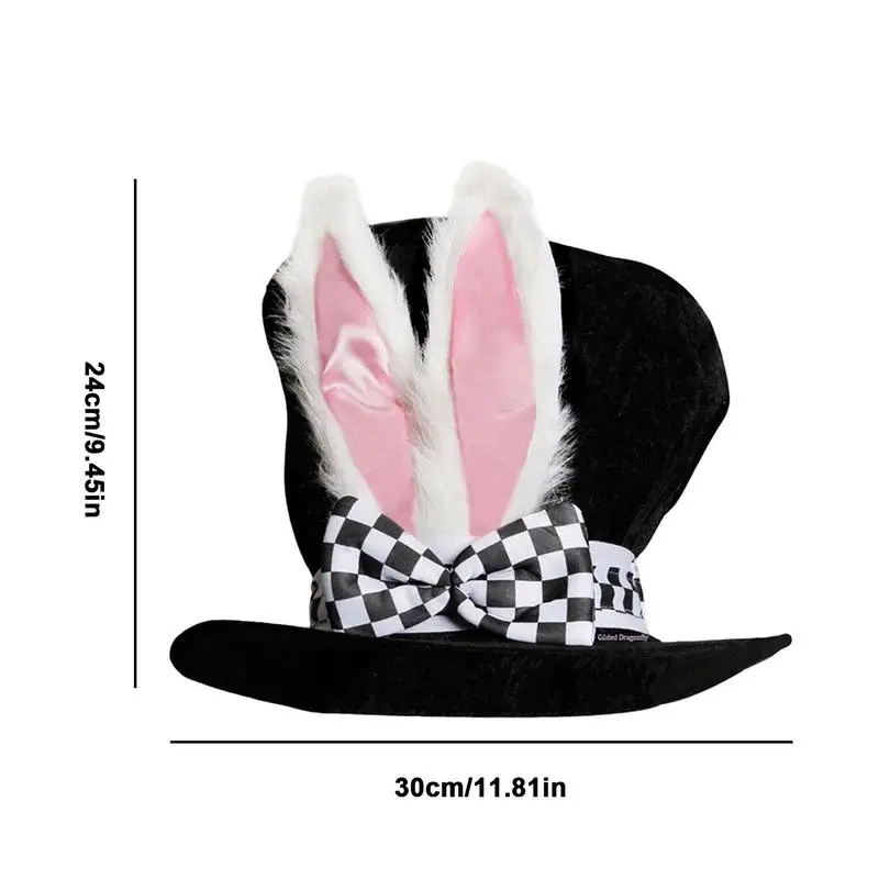 Bunny Ears Hat Velvet Top Hats Magician Hat Costume DIY Steampunk Ultra Circus Hats Dress Up Party Accessory For Easter Party