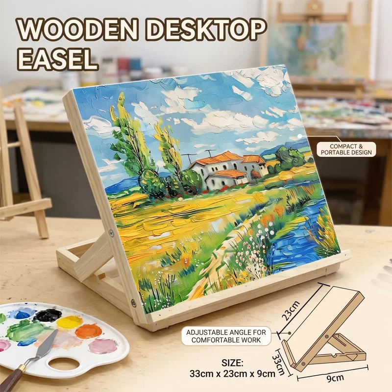 1PC Wooden Easel Portable Desktop Sketching Stand with Tilting Writing Board Essential for The Start of School Season