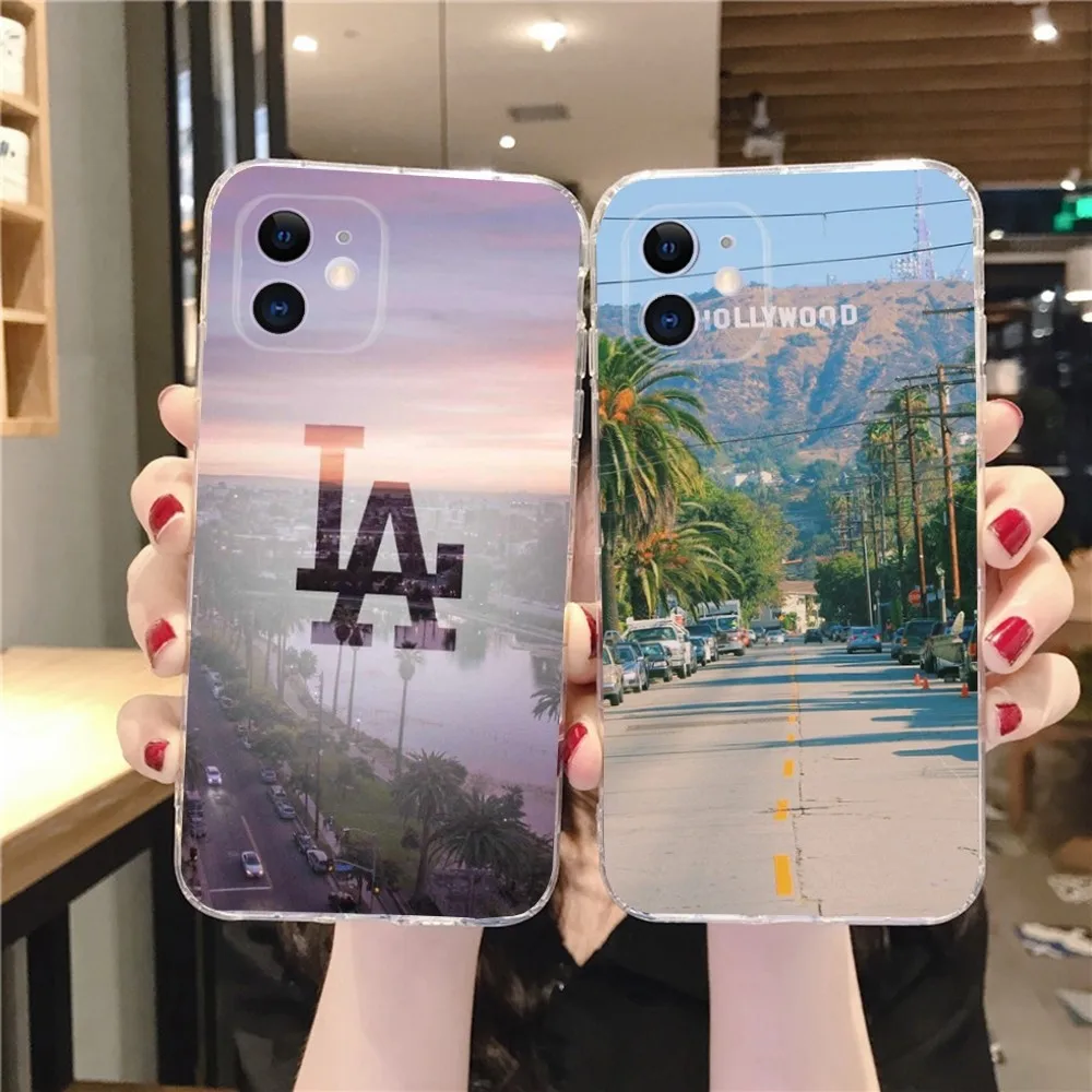 Travel Los Angeles California  Phone Case For IPhone 12,13,Mini,11,15,Pro,MAX,XR,XS,7,X,SE,8,14Plus Clear Soft Cover Fundas