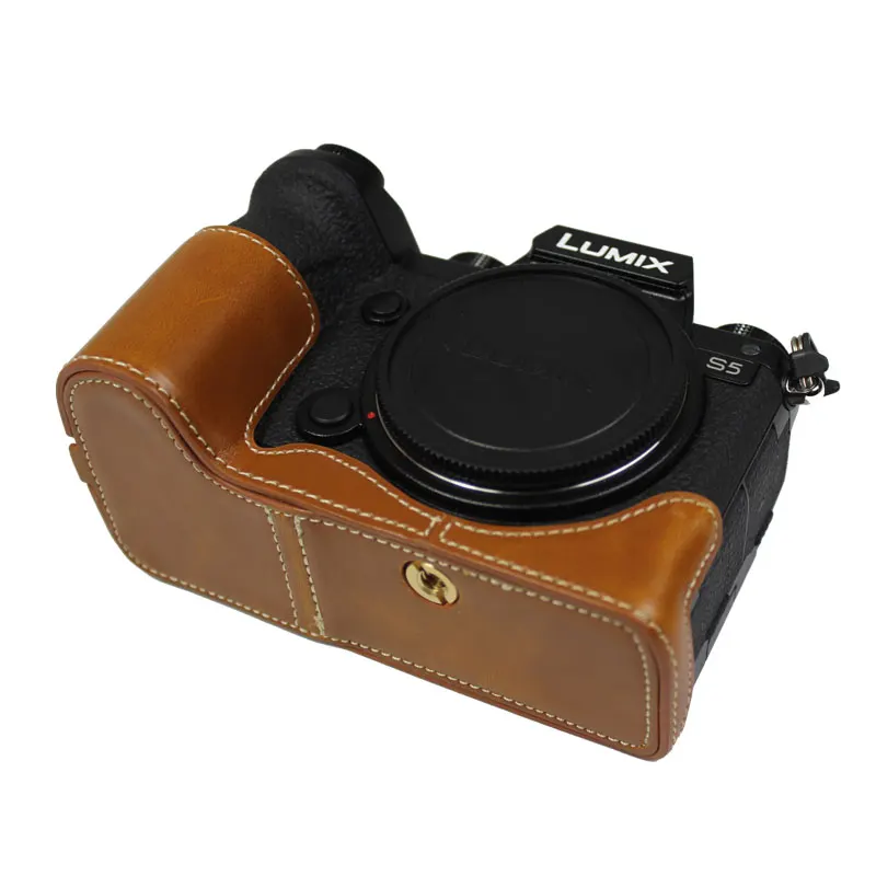 Oryginalna, skórzana obudowa dolna aparatu do Panasonic LUMIX S5 S5 II S5 M2 DC-S5GK-K, półobudowa, pokrowiec ze skóry PU — zdjęcie 6