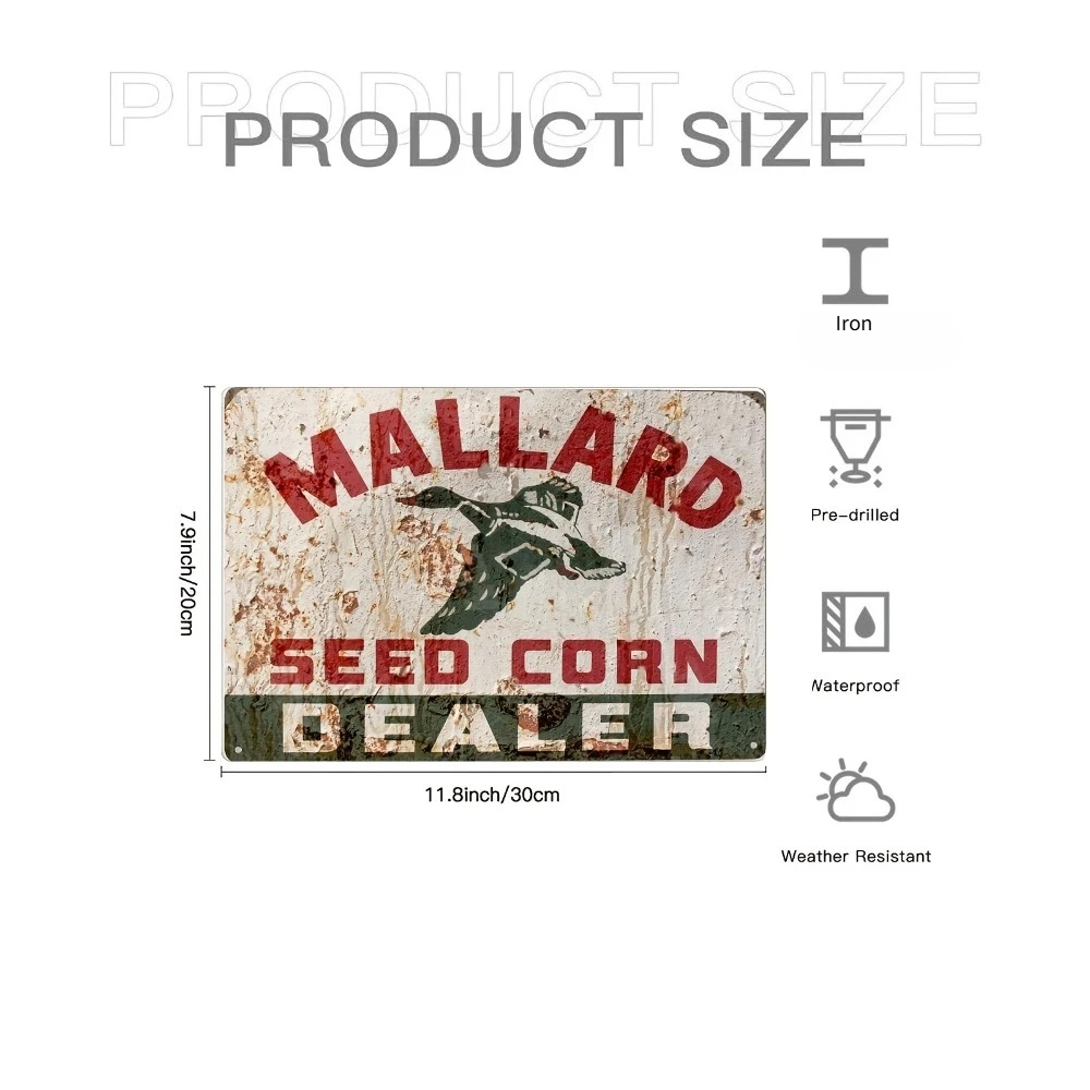 Vintage Seed Corn Dealer Metal Sign | 8x12 Inch Farmhouse Iron Wall Art for Rustic Decor