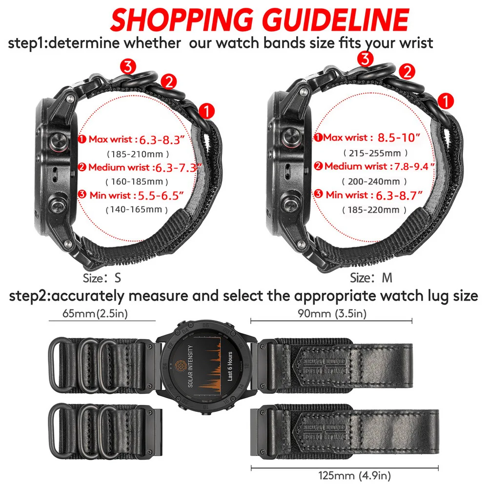 HEMSUT Straps For Garmin Fenix7 5 6 Watch Band Quickfit 20 22 26mm Nylon Sports Wrist Strap Forerunner/EPIX /Instinct /Tactix