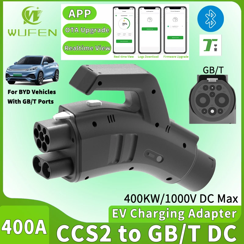 WUFEN 400A CCS2 to GB/T 400KW High-Power DC Adapter CCS2 Charging Station And GBT Car Connector for BYD JAC Zeekr And Other EVs