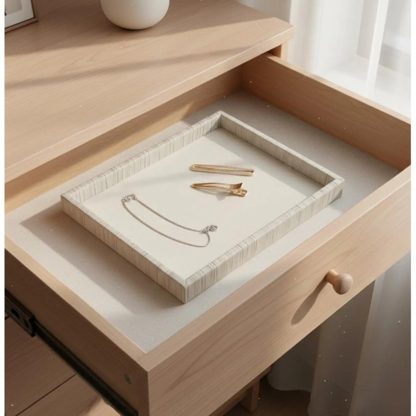 Wrinkled Leather Jewelry Holder Organizer Tray for Showcasing Earrings Bracelets Necklaces Stand