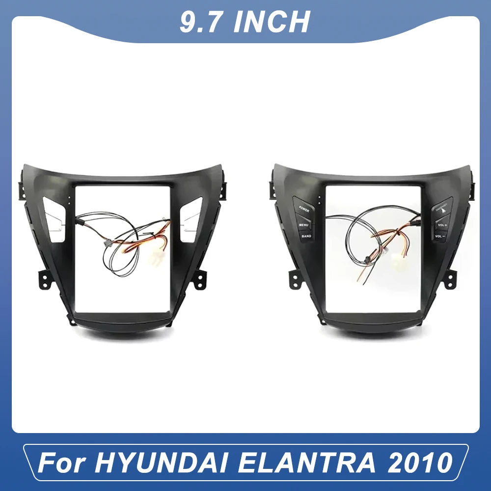 Reproductor Multimedia para coche, Radio de 9,7 pulgadas, 2 Din, marco de vídeo, DVD, embellecedor de Panel de navegación, estilo Tesla, para HYUNDAI ELANTRA 2010