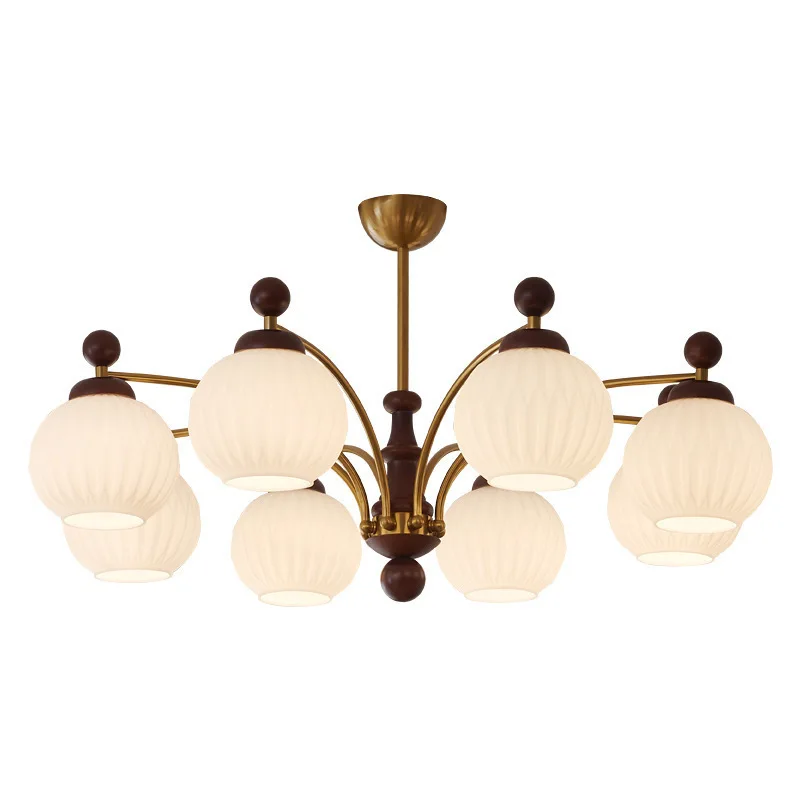 

French medieval style living room chandelier with projection simple atmosphere Nanyang American retro light luxury master