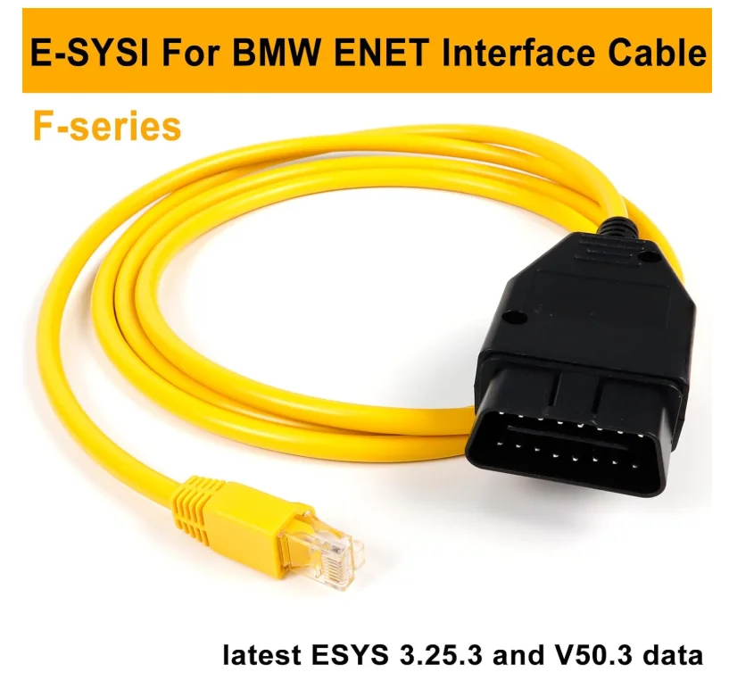 كابل واجهة Obd لترميز سلسلة BMW F متوافق مع كابل E-SYS ICOM ISTA+ Bootmod3 Bimmercode Obd ENET RJ45 إلى Obd2 Pro