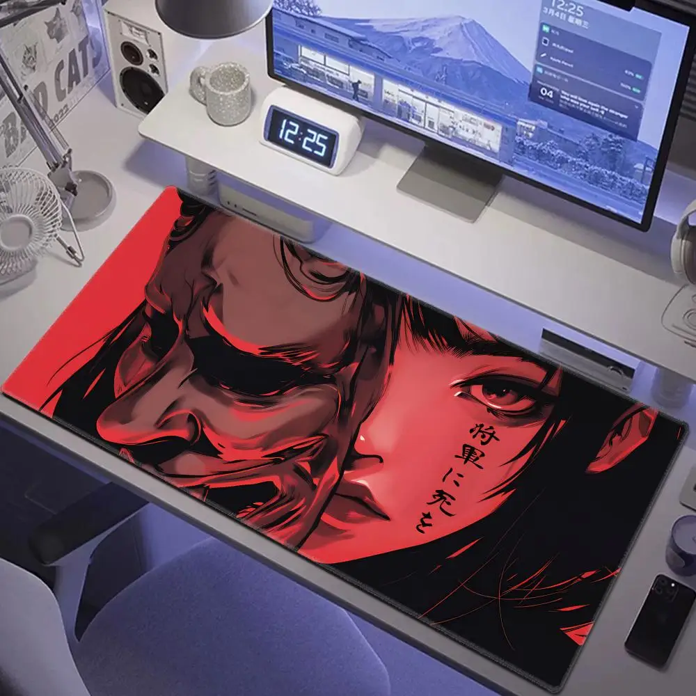 

HYBXAXC Mask anime girl Mouse Pad Large Computer Game Table Mats Rubber Anti-slip Gaming Keyboard Mousepads Long Desk Pads