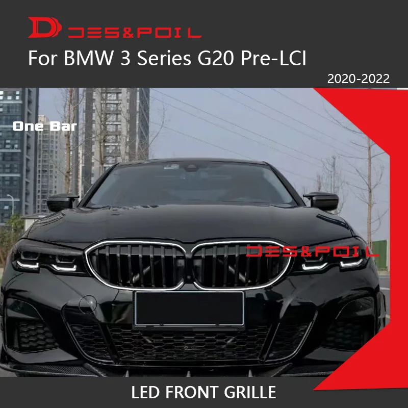 

LED Light Grille For 2020-2022 BMW 3 Series G20 Kidney Grille Pre-LCI Front M3 Diamond Grill Grid xDrive 320i 325i 330i M Sport