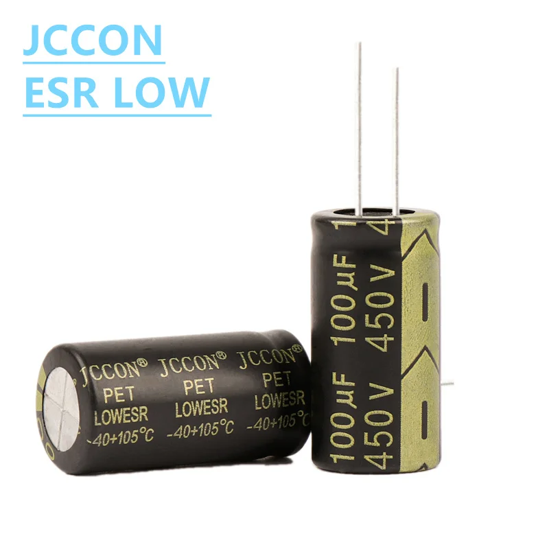 1Pcs JCCON Aluminum Electrolytic Capacitor 450v100uf 18x35 450v120uf 18x35 High Frequency Low ESR Low Resistance Capacitors