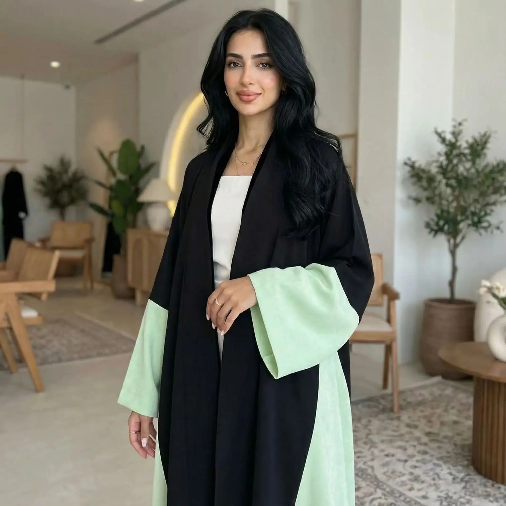 Eid Women Abaya Cardigan Party Dress Dubai Jalabiya Ramadan Vestidos Largos Elegant Solid Arab Long Robe Morocco Dubai Kaftan
