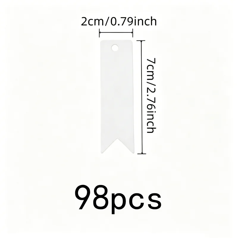 98 pcs Blank Gift Tags, Blank Smooth Surface, suitable for Gift Wrapping Decoration, Pre-Punched Hanging Hole
