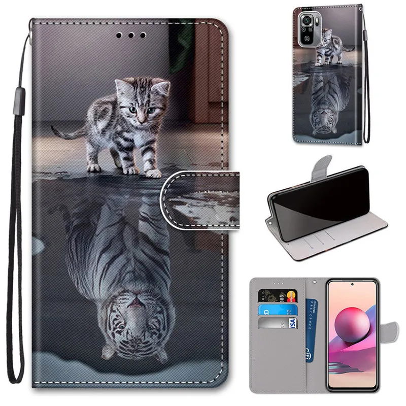 Redmi Note 10 9 Pro Case Cat Tiger Animal Painted Phone Case for Xiaomi Redmi Note 9S 10S 9T 8T 4X 4 5 6 7 8 9 10 Pro Case Cover