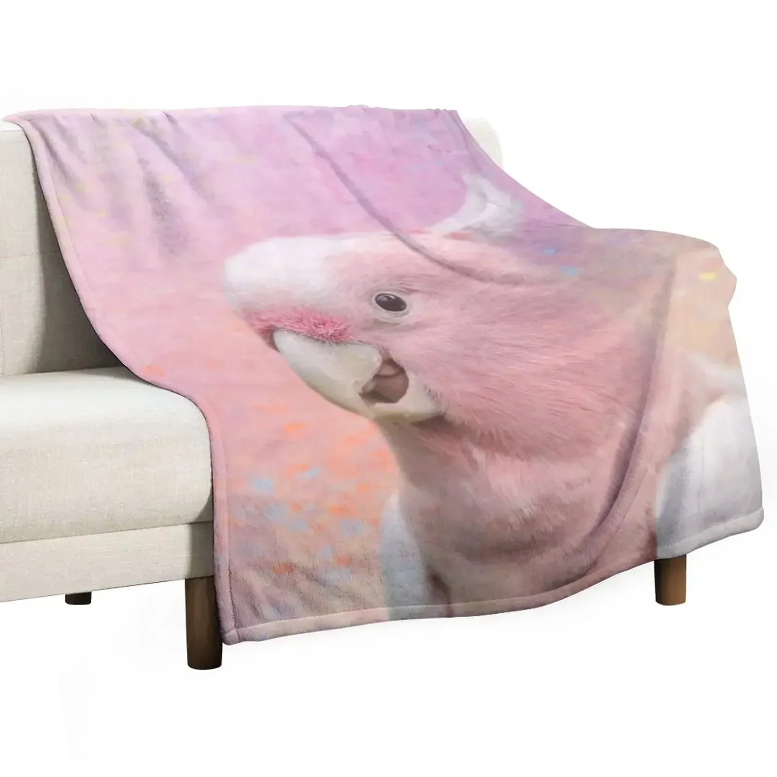 Pink Cockatoo 01 Throw Blanket Baby anime Blankets