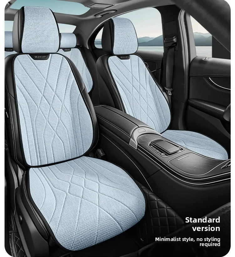 Universal Linen Car Seat Cover Four Season Auto Flax Comfortable Breathable Anti-Slip Covers Cushion SUV Sedan Seat Protection