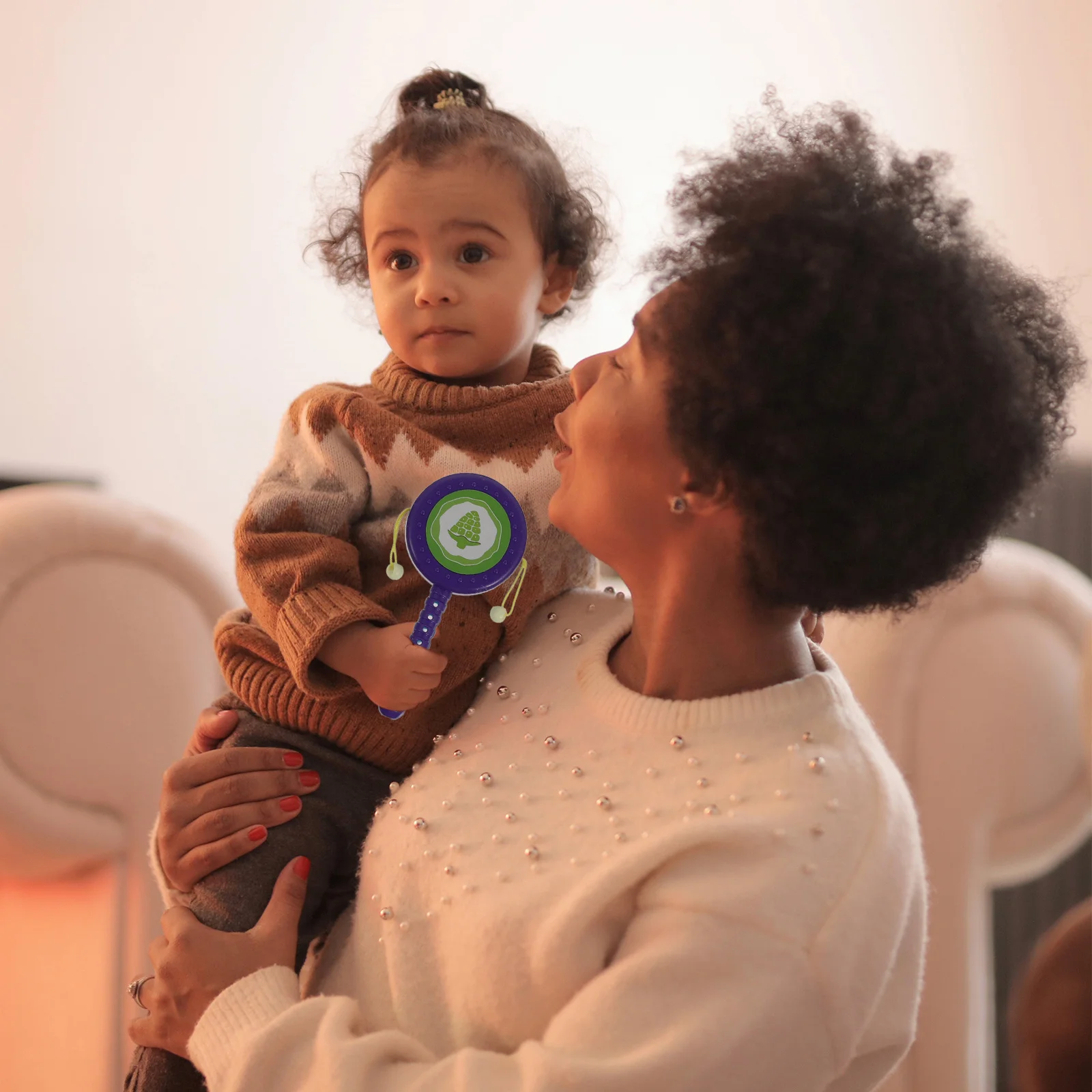 12 個のガラガラドラム教育玩具カラフルな軽量プラスチックハンドヘルドドラム幼児早期学習シェーカーベビーおもちゃ