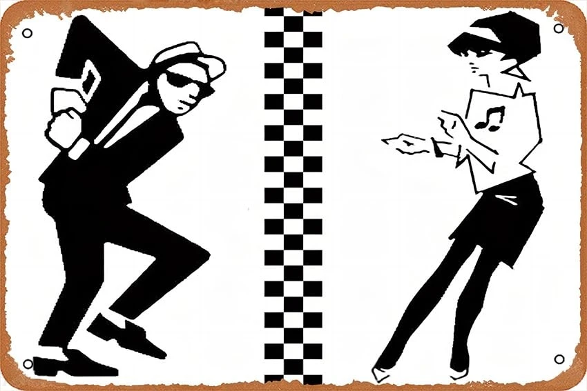Ska 12x8 inch Tin Signs Rock Band Style Metal Signs Music Art Poster Retro Suitable for Cafes Office Game Club Bar Wall Home Dec