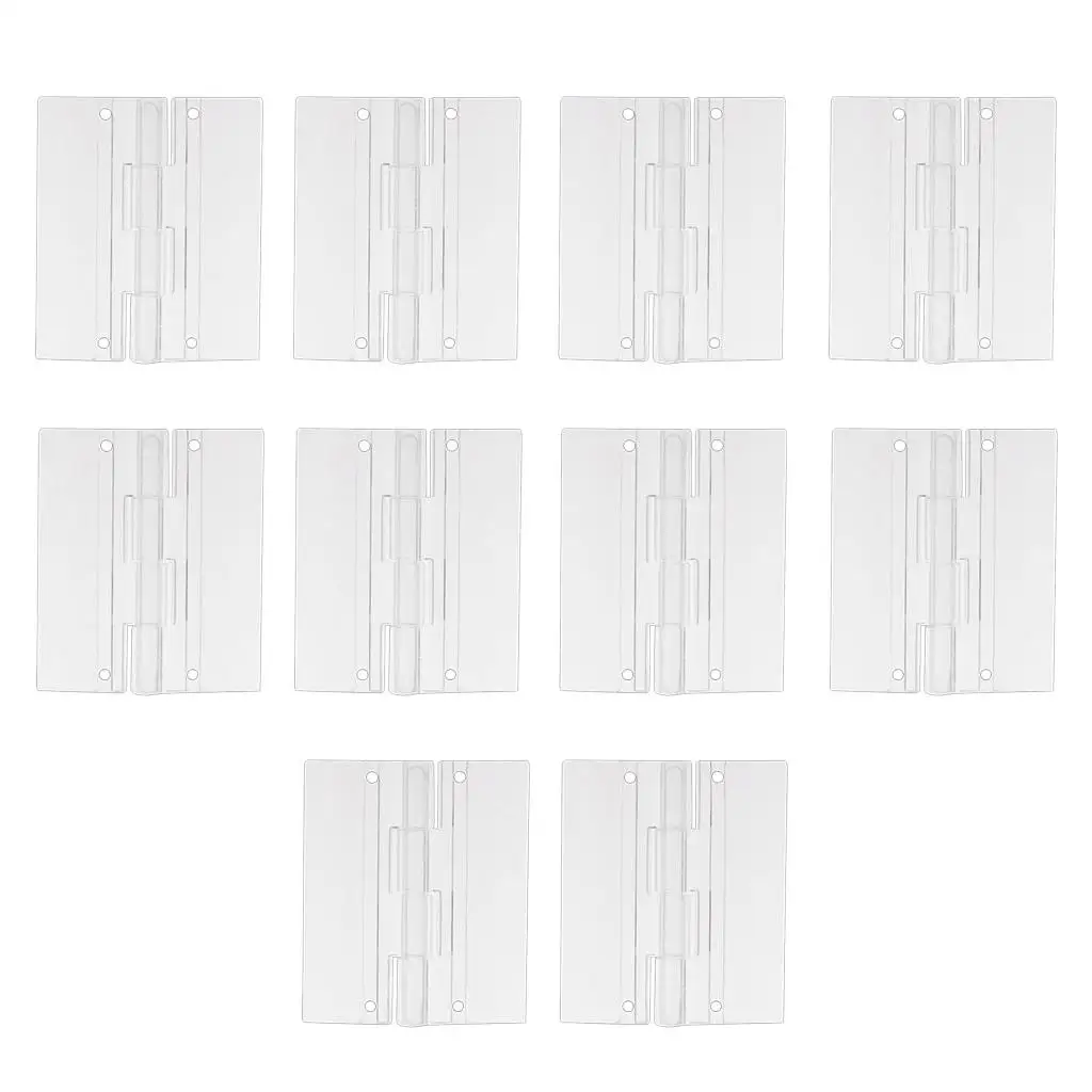 Pack Of 10 Clear Acrylic Piano Door Continuous Hinges 45x38mm Plexigalss