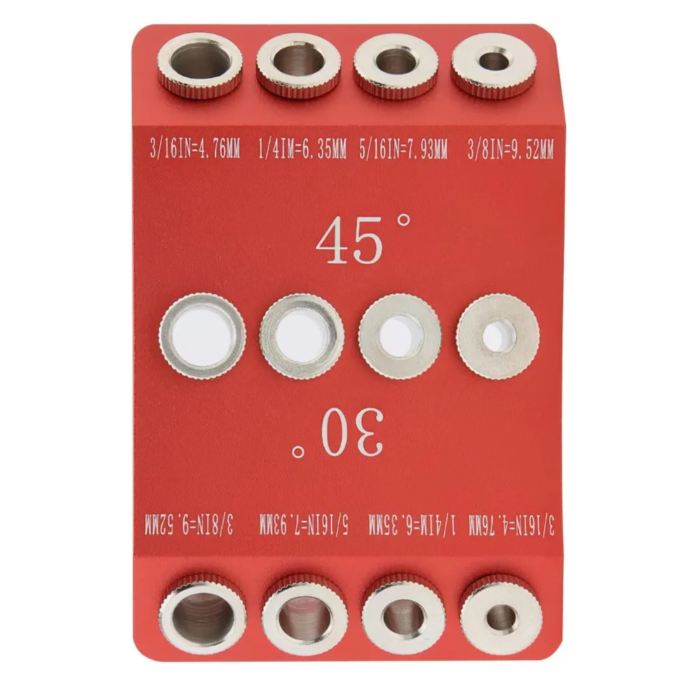 30 45 90 Degree Angle Drill Guide Angled/Straight Holes V/N Shape Slot Drill Template Block Red High Hardness Angle