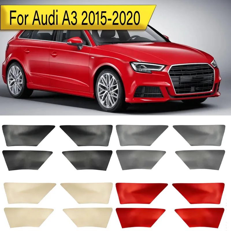 

For Audi A3 2015 2016 2017 2018 2019 2020 4pcs Microfiber Leather Interior Door Panel Cover Sticker Trim