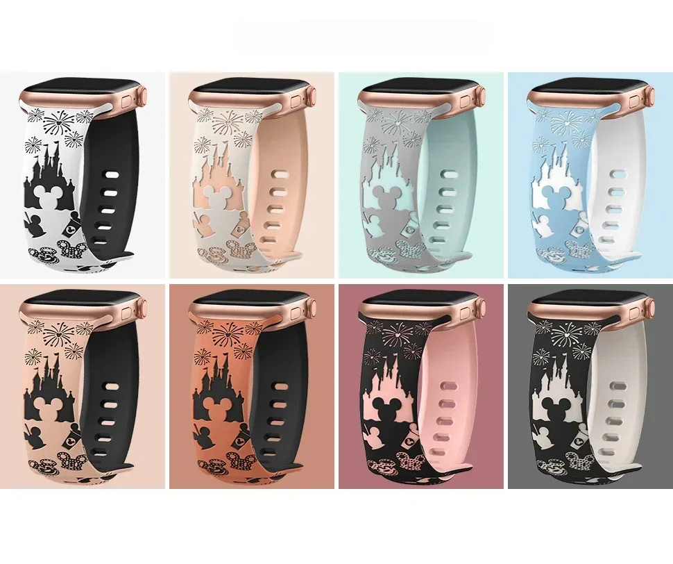 حزام محفور لساعة اليد 45 ، 44 ، 42 Apple 41 ، 40 سوار 49 ، 46 ، سيليكون Correa Series 9 8 10 7 SE 6 5 4 Ultra 2 #6