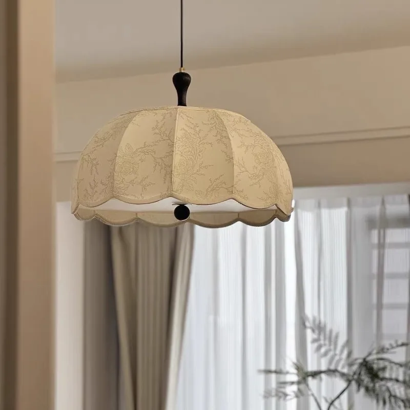Pattern Textile Crafts Lamp Shade LED Pendant Lights Retro Designer Ceiling Chandelier Homestay Restaurant Illumination Fixtures