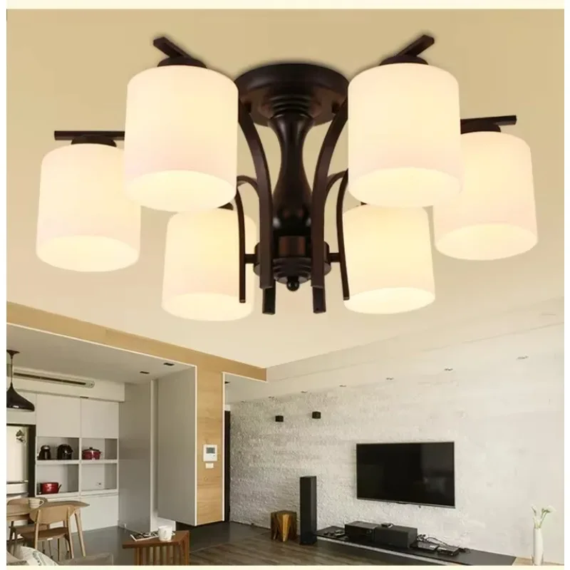 

Nordic Glass Ceiling Light Retro American Style Chandelier for Living Room Bedroom Home Decoration
