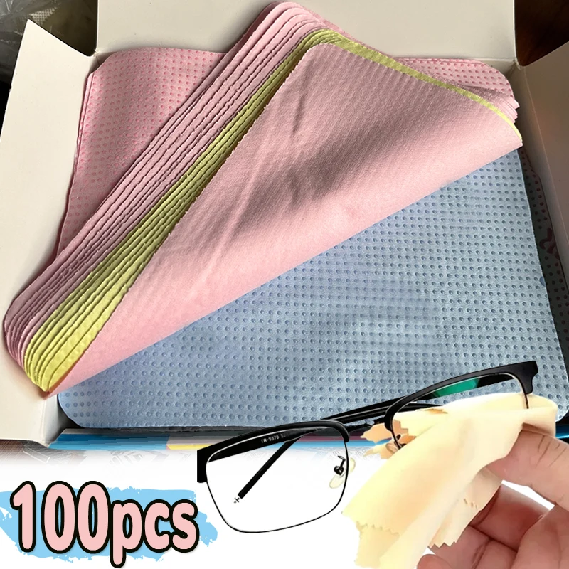 100pcs High Quality Chamois Glasses Cleaner Microfiber Cleaning Cloth for Glasses Cloth Len Phone Screen Cleaning Wipe Wholesale