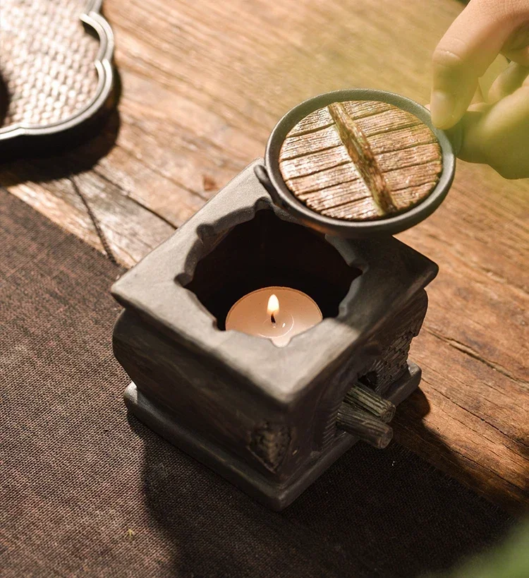 Hot sales Zen wood stove, incense burner, wormwood roasted tea, essential oil candles, ceramics, reflux incense ornaments,