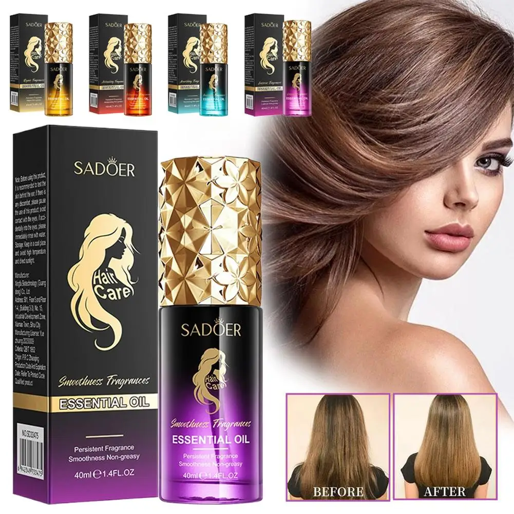 زيت الشعر المعطر لإصلاح SADOER - معالجة زيت الأركان للتنعيم والمغذي والتحكم في التجعد للشعر التالف O9K8