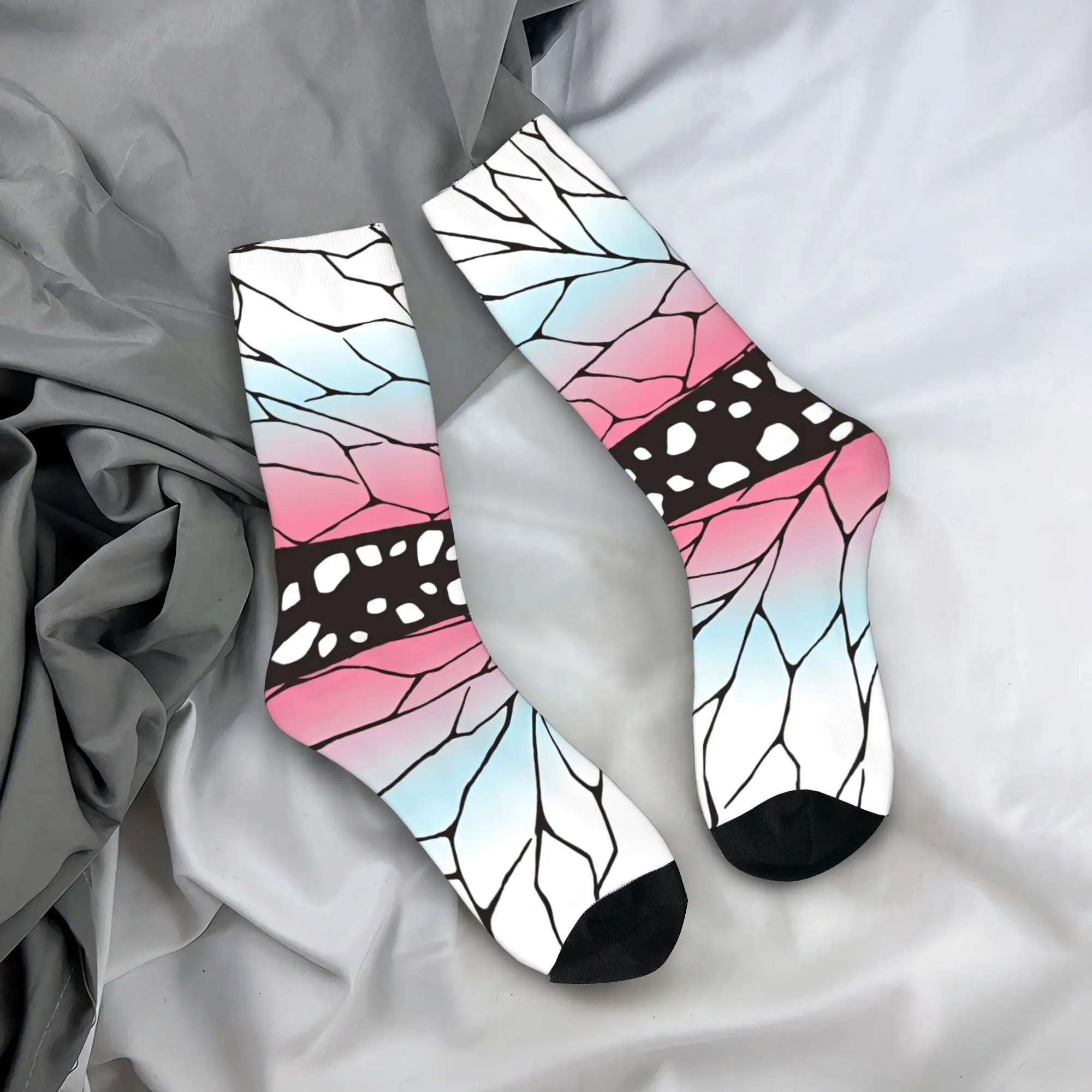 Demons Slayers Anime Socks Men's Women's Polyester Fashion Socks High Quality Spring Summer Autumn Winter Middle Tube Socks