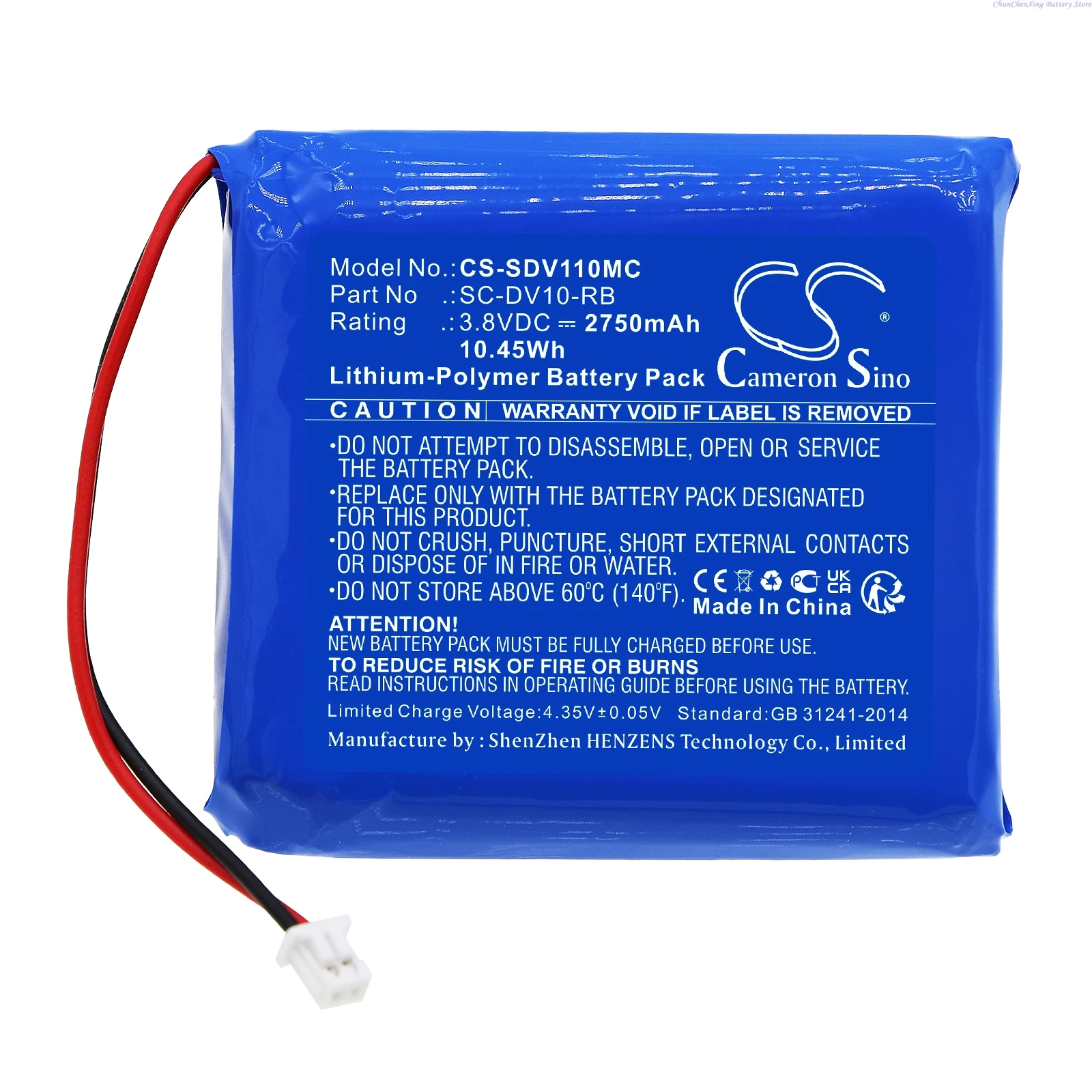 SC-DV10-RB de batería de cámara corporal de 3,8 V 2750mAh para PatrolEyes SC-DV10 PE-DV10-Pro SC-DV7 HD PE-DV1 PE-DV1-XL, para Pyle PRTPPBCM22BAT