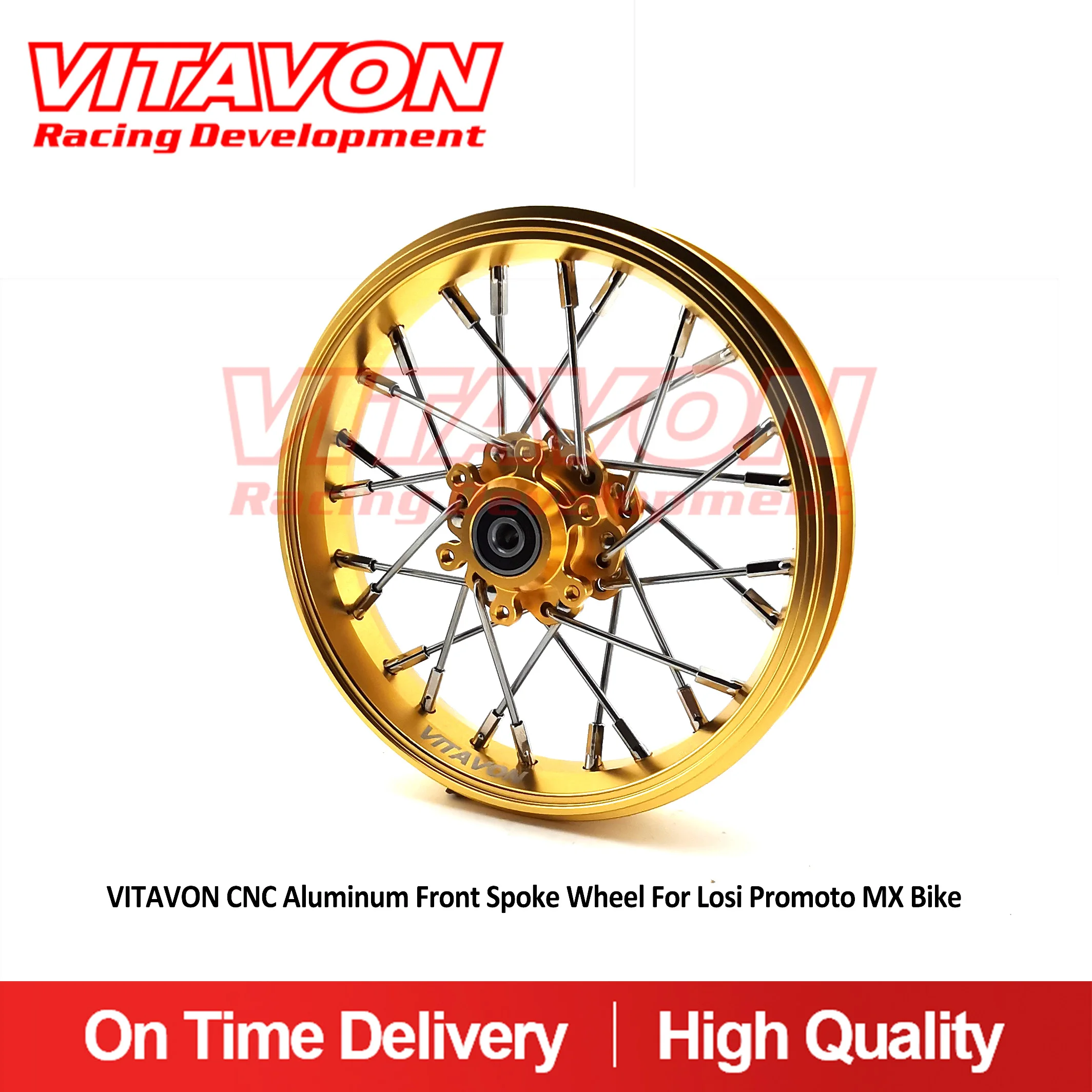 VITAVON CNC Aluminum Front Spoke Wheel For Losi Promoto MX Bike