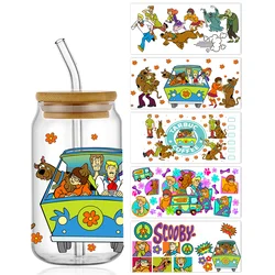 Cartoon Scooby UV DTF 16oz Cup Wrap Libbey Glass Plastic Can Wraps Selfadhesive Sticker Ready to Ship Cup Not Included