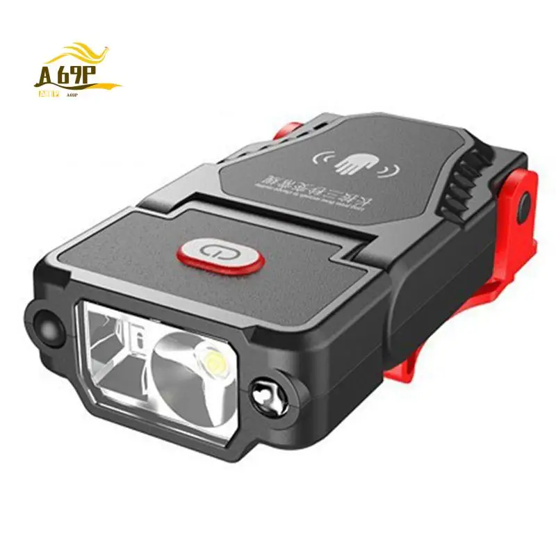 A69P-USB Rechargeable LED Sensor Clip-On Baseball Cap Light Hat Flashlight Adjustable Angle Fishing Camping Headlamp