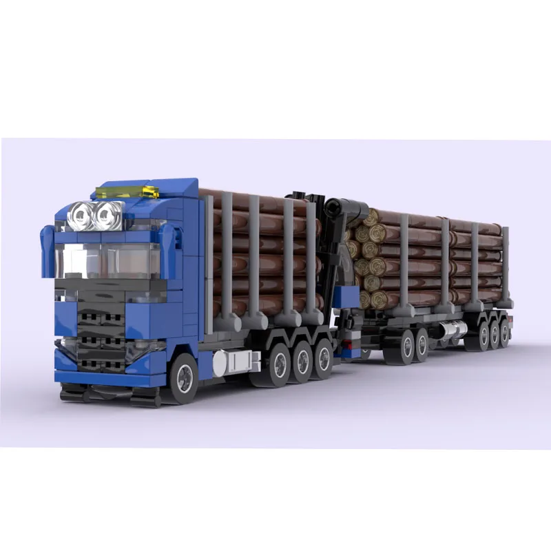 MOC-72363 شاحنة نقل تسجيل الغابات اللبنات نموذج 766 PartsMOC الإبداعية بنين أطفال عيد ميلاد اللبنات لعبة الهدايا