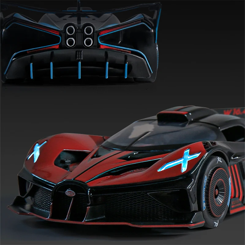 1:24 Bugatti Bolide Alloy Sports Car Model Diecasts & Toy Vehicles Metal Concept Car Model Simulation Sound Light Kids Toy Gift