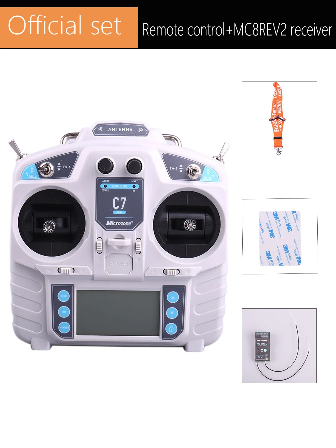 MicroZone MC7 MINI 2.4G Controller Transmitter With E6R-E Receiver Radio System for RC Airplane Drone multirotor Helicop