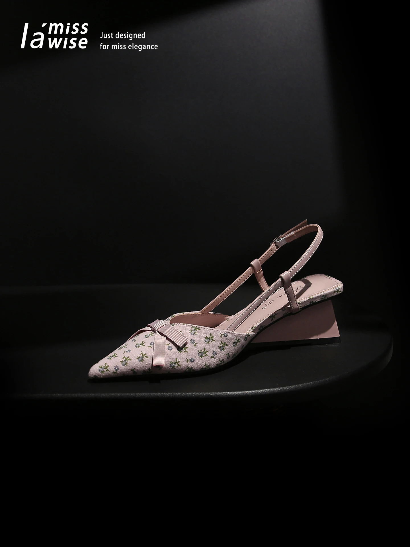 

Tasha Garden Floral Print High Heel Sandals Women's Summer Sweet Style Slip-On Fashionable Low Cut Rubber Outsole Ankle Strap