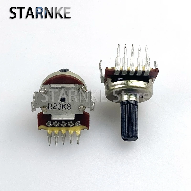 2PCS R161 Type B20K Single Row 5-Pin AW7160\15S Recording Machine Volume Potentiometer Flower Shaft 15mm