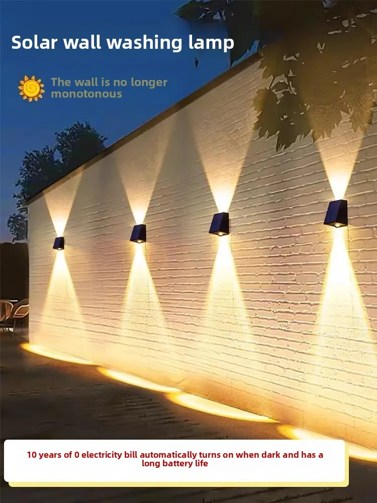 

Solar outdoor light Garden landscape decorative Villa balcony Garden wall Outdoor waterproof wall washer