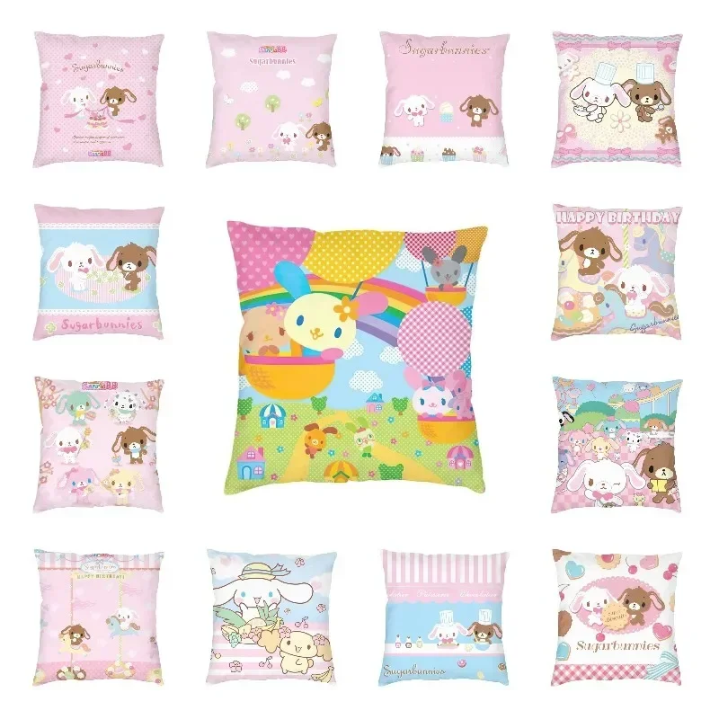 Kawaii Bunny Sugarbunnies Cushion Covers Sofa Home Decorative Anime Cartoon Square Throw Pillow Case 45x45