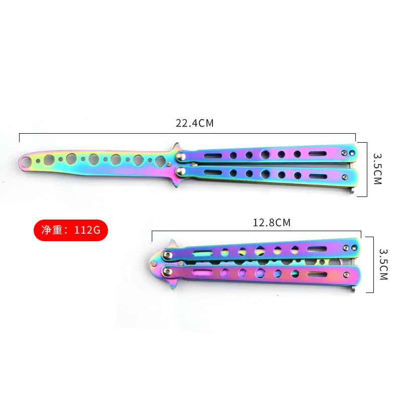 Imagem -06 - Portátil Butterfly Training Knife Dobrável Csgo Balisong Trainer Bolso Fil Faca Lâmina sem Cortes Pente Borboleta para Ferramenta de Treinamento